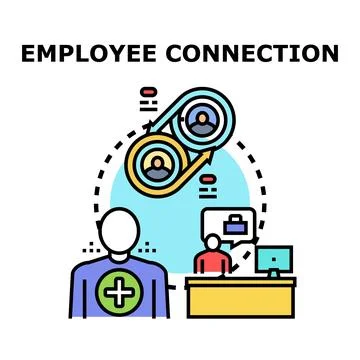Employee connection system engaging professional team collaboration Stock Illustration