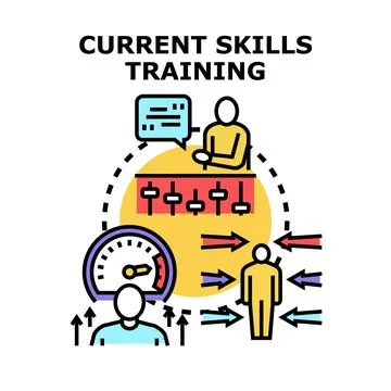Employee current skills training development and assessment concept Stock Illustration