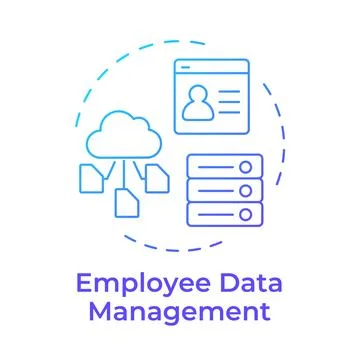 Employee data management blue gradient concept icon Stock Illustration