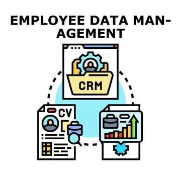 Employee data management concept for human resources Stock Illustration