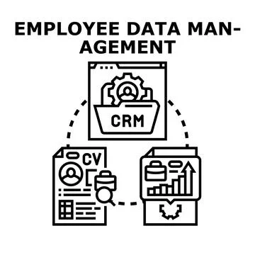 Employee data management concept for human resources Stock Illustration