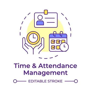 Employee data management multi color concept icon Stock Illustration