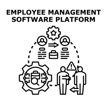 Employee data management software platform concept 库存插图