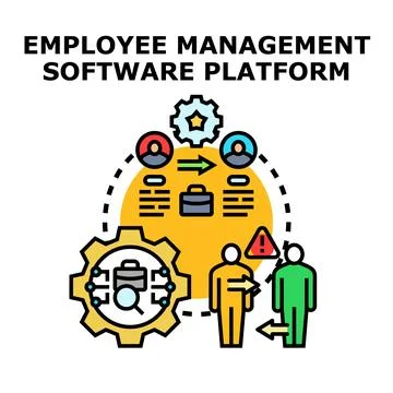 Employee data management software platform concept Stock Illustration