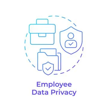 Employee data privacy blue gradient concept icon Illustrazione stock
