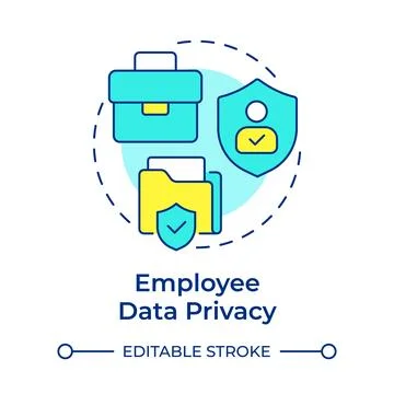 Employee data privacy multi color concept icon Stock Illustration