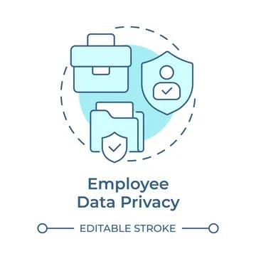 Employee data privacy soft blue concept icon Illustrazione stock
