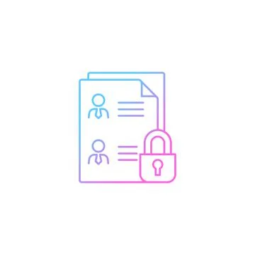 Employee data protection gradient linear vector icon 库存插图