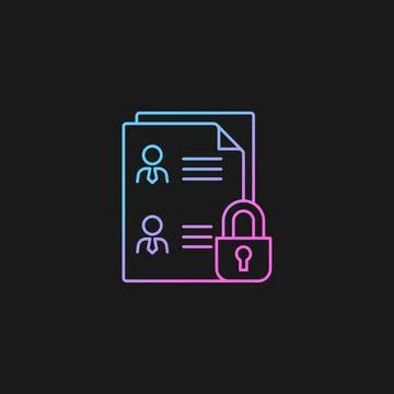 Employee data protection gradient vector icon for dark theme Stock Illustration