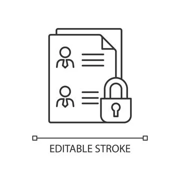 Employee data protection linear icon Stock Illustration