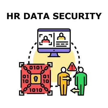 Employee data security and human resources management concept Stock Illustration