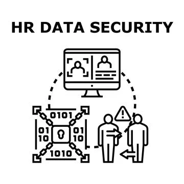 Employee data security and human resources management concept Stock Illustration