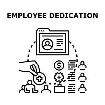 Employee dedication recognizing value and investment in staff Stock Illustration
