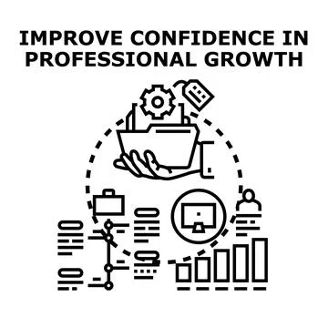 Employee developing confidence in professional growth career Stock Illustration