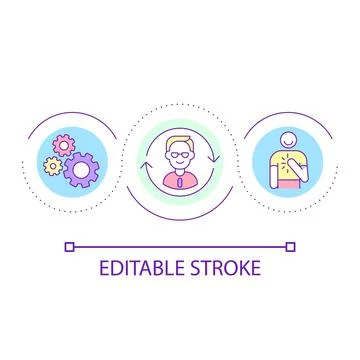 Employee development and growth loop concept icon Stock Illustration