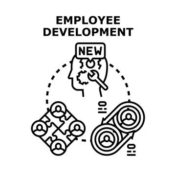 Employee development concept improving skills and teamwork Stock Illustration