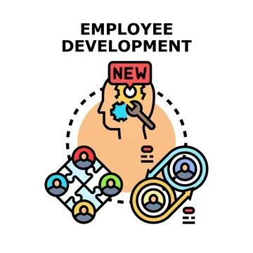 Employee development concept improving skills and teamwork Stock Illustration