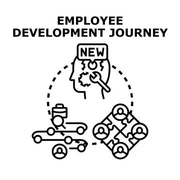 Employee development journey vector concept illustration Stock Illustration