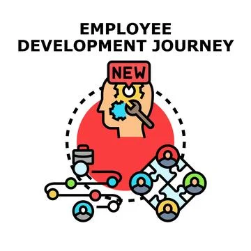 Employee development journey vector concept illustration Stock Illustration