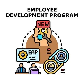 Employee development program enhancing business skills training Stock Illustration