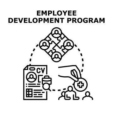 Employee development program improving professional growth and career skill Illustration