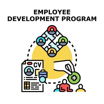 Employee development program improving professional growth and career skill Illustrazione stock