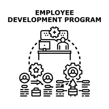 Employee development program for professional growth and skill training Illustrazione stock