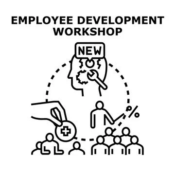 Employee development workshop training concept illustration Stock Illustration