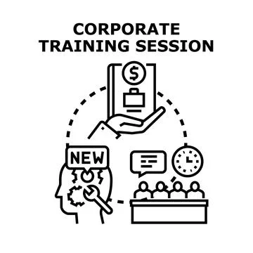 Employee development workshop training team learning new skills Stock Illustration