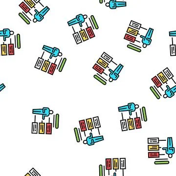 Employee different characteristics vector seamless pattern Illustrazione stock