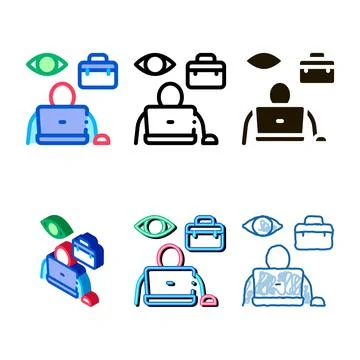 Employee diversity supervision icon vector outline Stockillustratie