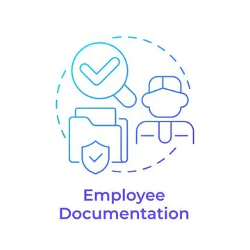 Employee documentation blue gradient concept icon Stock-Illustration