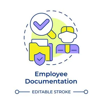 Employee documentation multi color concept icon Stock Illustration
