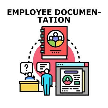 Employee documentation process and human resources management Stock Illustration