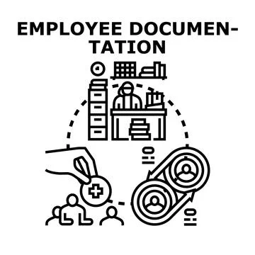 Employee documentation process managing human resources Stock Illustration