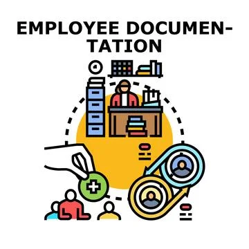 Employee documentation process managing human resources Stock Illustration