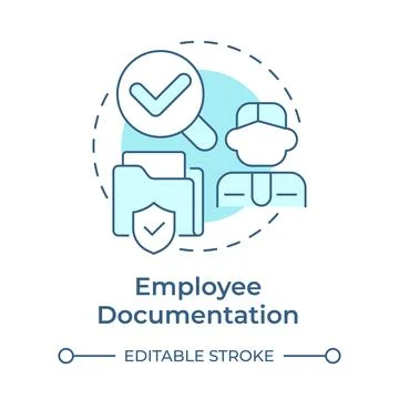 Employee documentation soft blue concept icon Stock Illustration