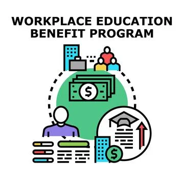 Employee education benefit program concept illustration Stock Illustration