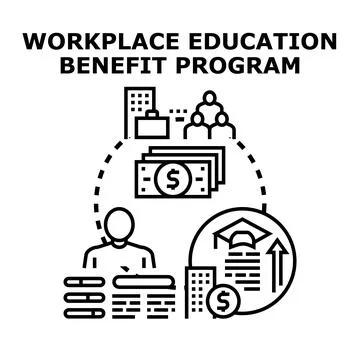 Employee education benefit program concept illustration Stock Illustration