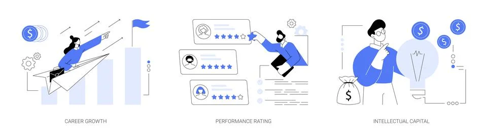 Employee efficiency abstract concept vector illustrations. Stock-Illustration