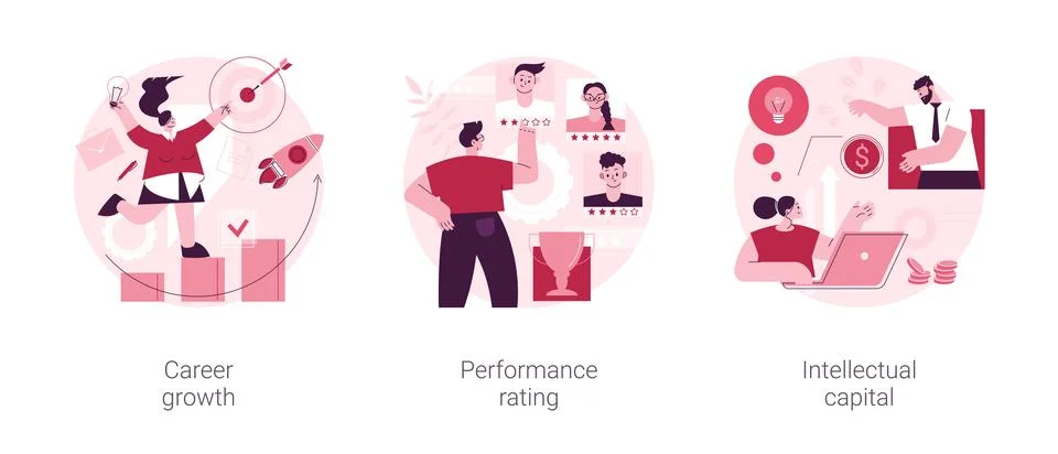 Employee efficiency abstract concept vector illustrations. Stock-Illustration