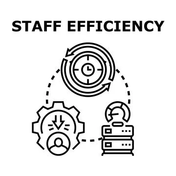 Employee efficiency improving business performance process optimization Stock Illustration