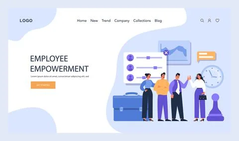Employee Empowerment concept. Flat vector illustration. Stockillustratie