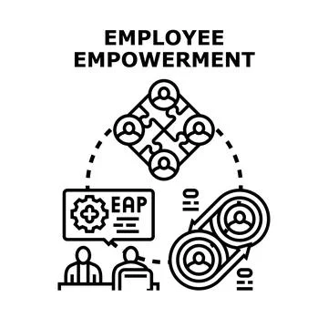 Employee empowerment developing staff assistance and collaboration 스톡 일러스트