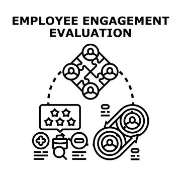 Employee engagement evaluation concept representing teamwork feedback loop Stock Illustration