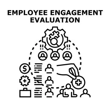 Employee engagement evaluation concept vector illustration Illustrazione stock