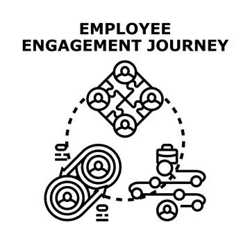 Employee engagement journey concept developing team collaboration process 스톡 일러스트