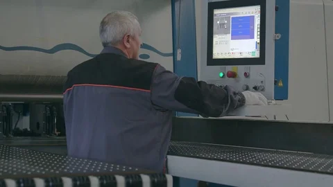 The employee enters the data on the machine Stock Footage 85236614