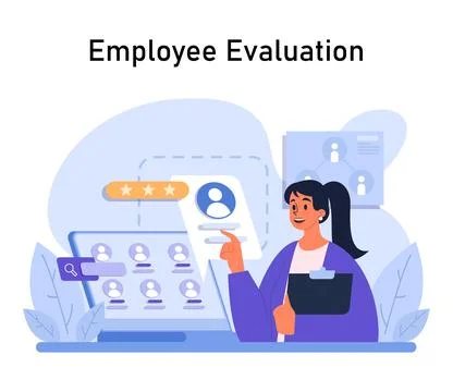 Employee Evaluation concept. Flat vector illustration. Stock Illustration