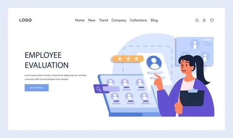 Employee Evaluation concept. Flat vector illustration. Stock Illustration